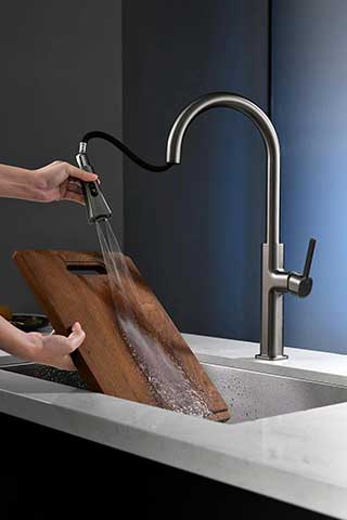 gun gray pull out kitchen faucet tap
