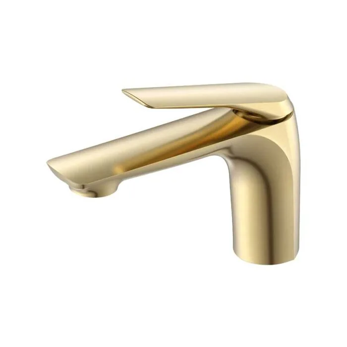Gold Hot and Cold Single Handle Bathroom Wster Basin Faucet
