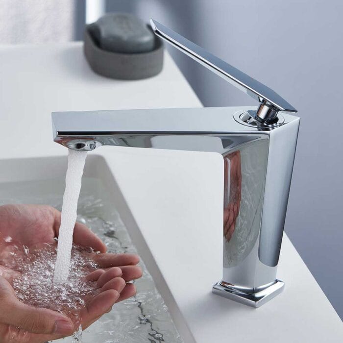 Chrome Prismatic Brass Basin Faucet - Image 3