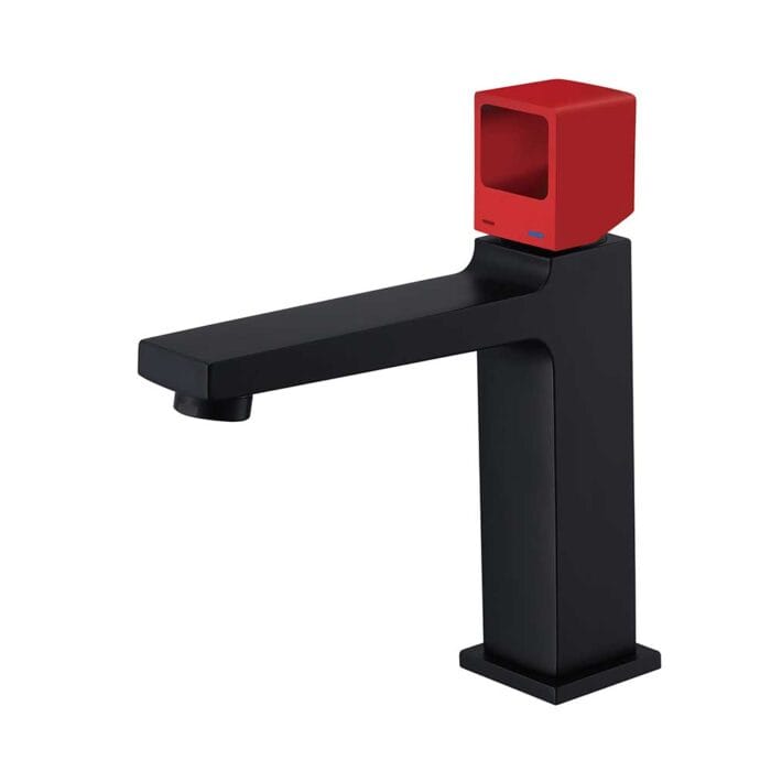 Square Brass Bathroom Basin Faucet - Image 3