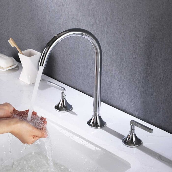 Chrome Widespread Basin Faucet - Image 4