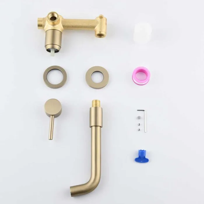 Gold Wall Mounted Basin Faucet - Image 9