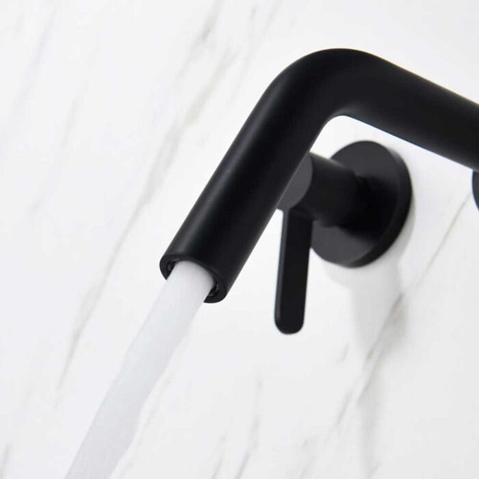 Black Double Handle Wall Mounted Bathroom Faucet - Image 7