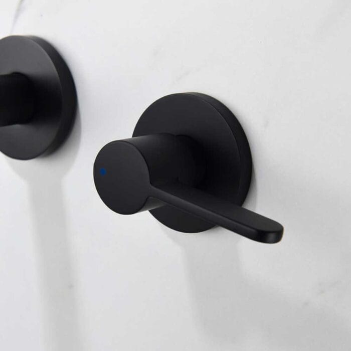 Black Double Handle Wall Mounted Bathroom Faucet - Image 5