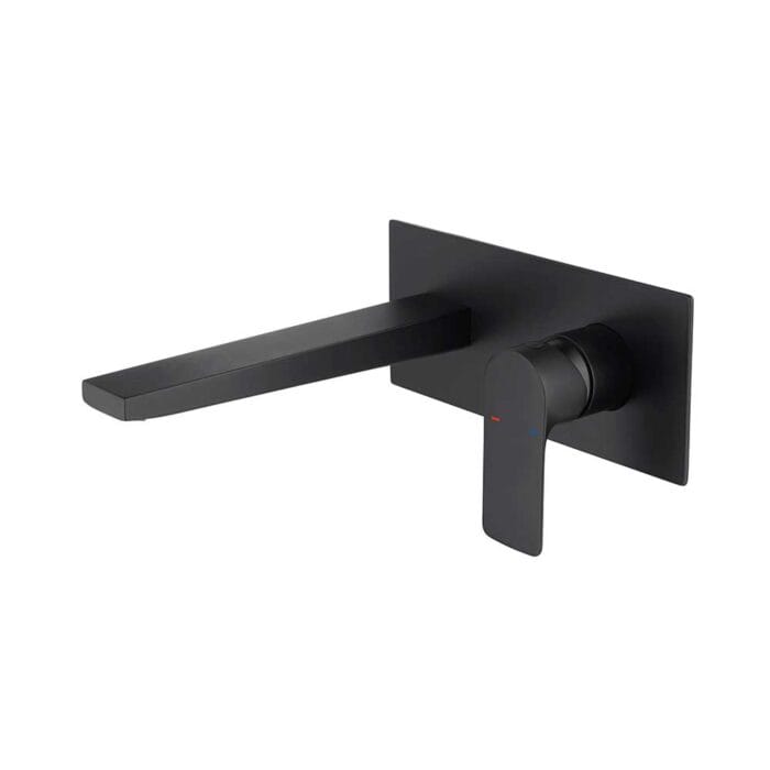 Black Hot & Cold Wall Mounted Basin Faucet