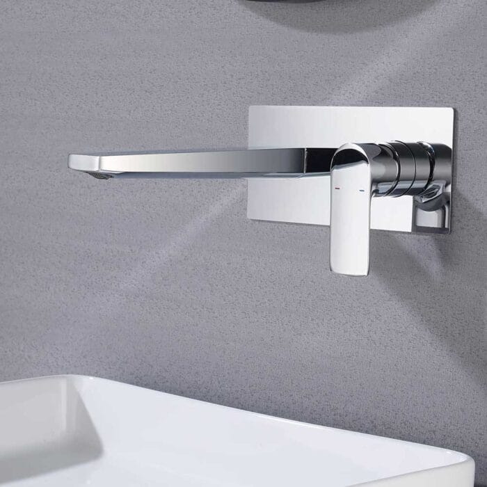 Hot & Cold Brass Wall Mounted Basin Faucet - Image 3