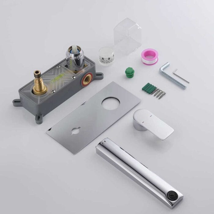 Hot & Cold Brass Wall Mounted Basin Faucet - Image 7