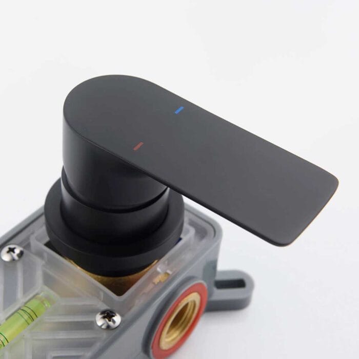 Black Hot & Cold Wall Mounted Bathroom Faucet - Image 10