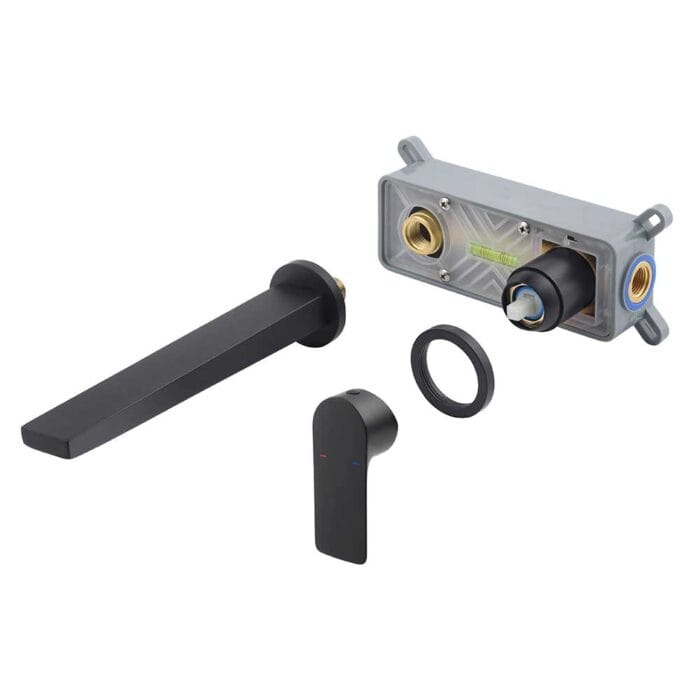 Black Hot & Cold Wall Mounted Bathroom Faucet - Image 15