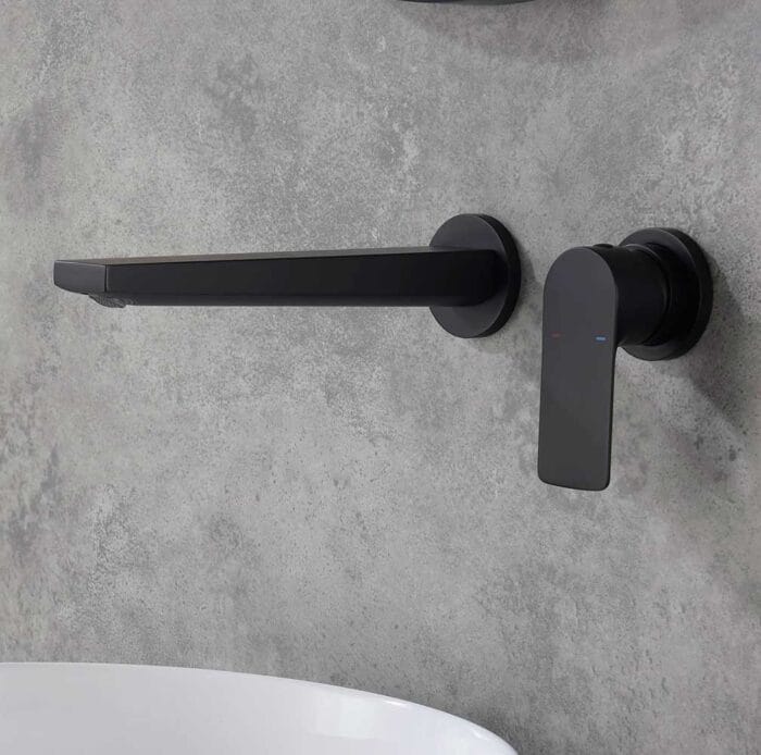 Black Hot & Cold Wall Mounted Bathroom Faucet - Image 7