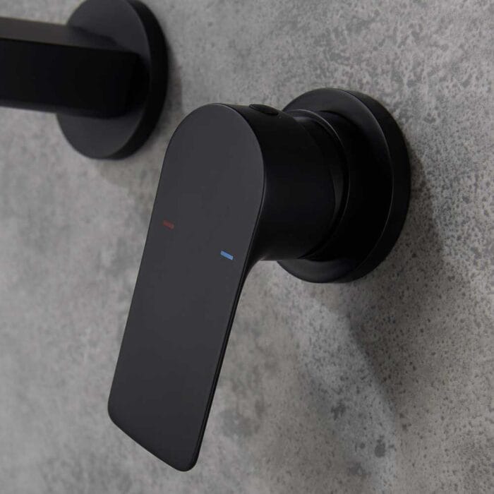 Black Hot & Cold Wall Mounted Bathroom Faucet - Image 8