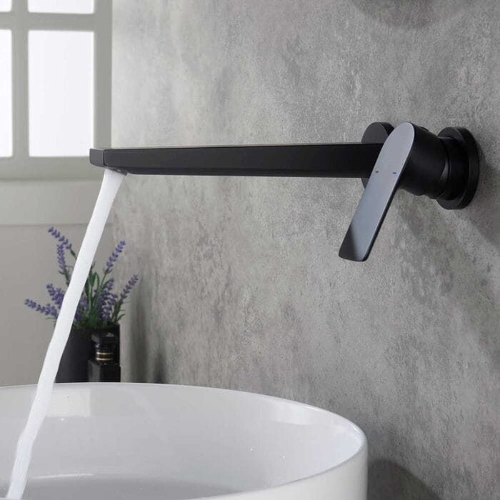 Black Hot & Cold Wall Mounted Bathroom Faucet - Image 3