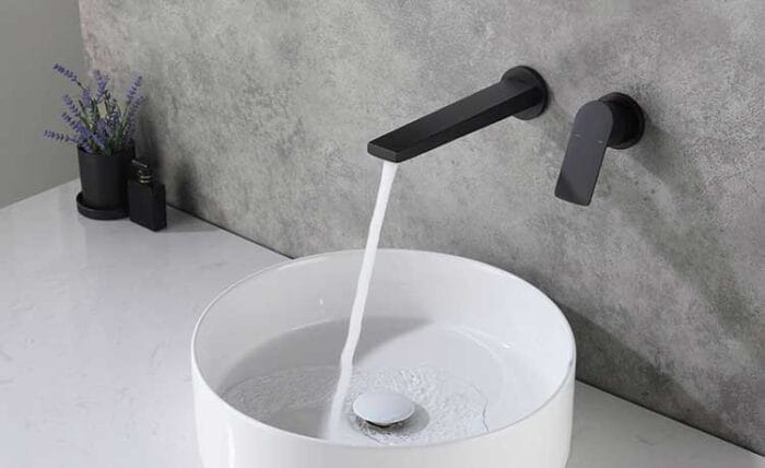 Black Hot & Cold Wall Mounted Bathroom Faucet - Image 4