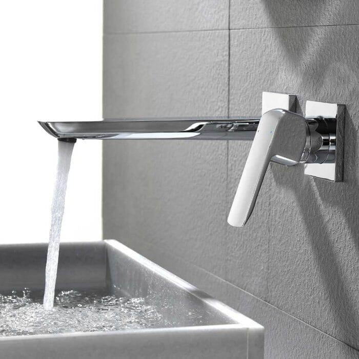 Hot & Cold Single Handle Brass Wall Mounted Basin Faucet - Image 4