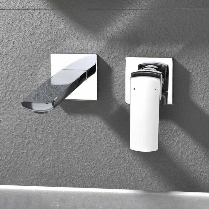 Hot & Cold Single Handle Brass Wall Mounted Basin Faucet - Image 6
