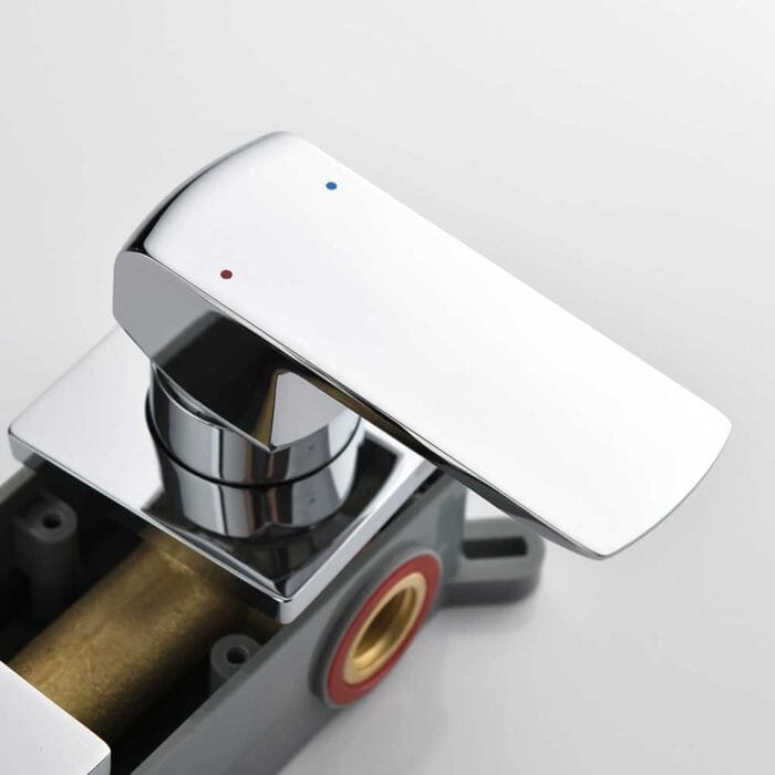 Hot & Cold Single Handle Brass Wall Mounted Basin Faucet - Image 8