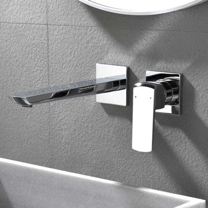 Hot & Cold Single Handle Brass Wall Mounted Basin Faucet - Image 5