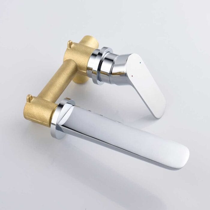 Chrome Hot & Cold Brass Wall Mounted Basin Faucet - Image 10