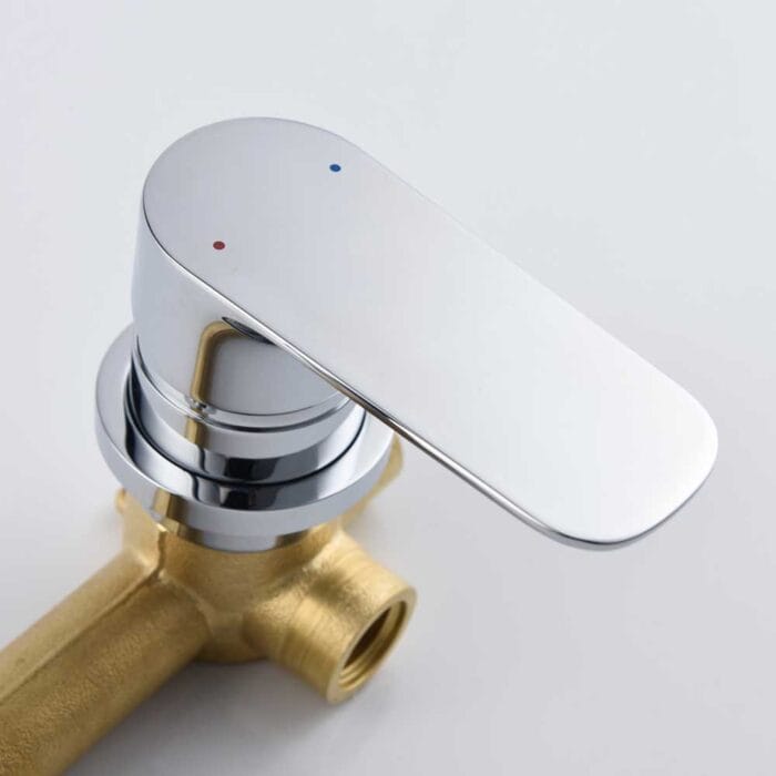 Chrome Hot & Cold Brass Wall Mounted Basin Faucet - Image 8