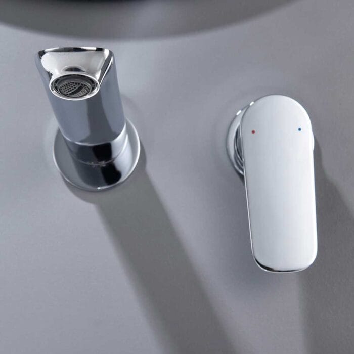 Chrome Hot & Cold Brass Wall Mounted Basin Faucet - Image 5