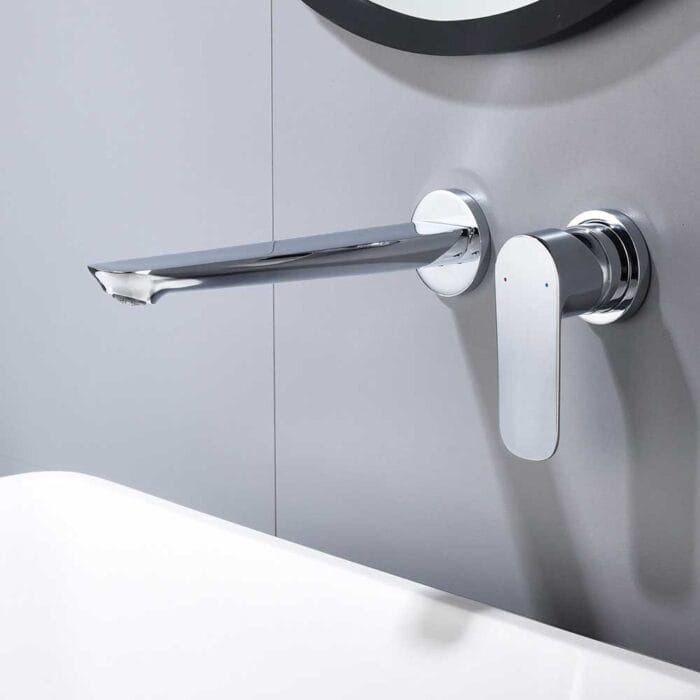 Chrome Hot & Cold Brass Wall Mounted Basin Faucet - Image 3