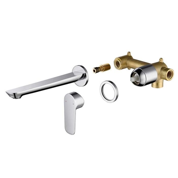 Chrome Hot & Cold Brass Wall Mounted Basin Faucet - Image 13
