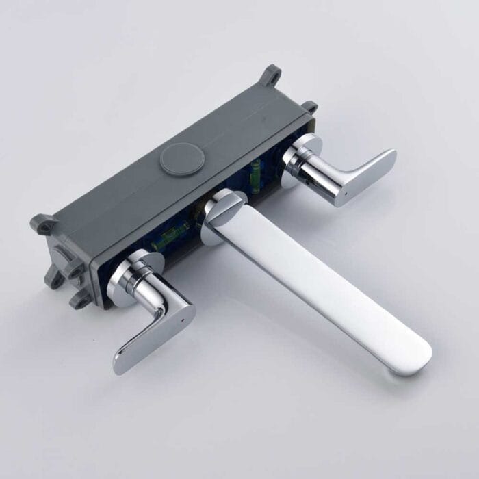 Chrome 2 Handle Wall Mounted Bathroom Faucet - Image 9