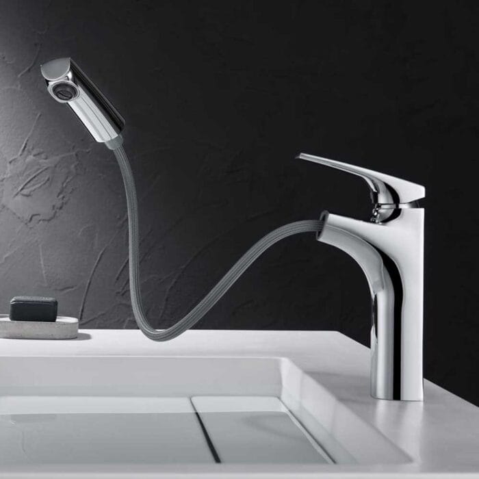 Chrome Pull Out Basin Faucet - Image 3