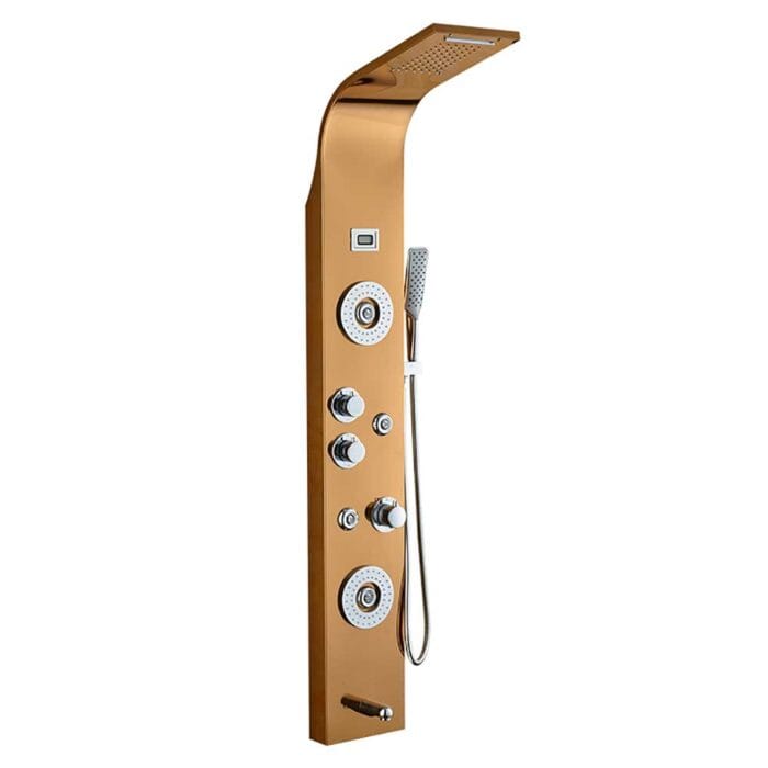 Rose Gold 304 Satinless Steeel Bathroom Shower Panel With Body Jets