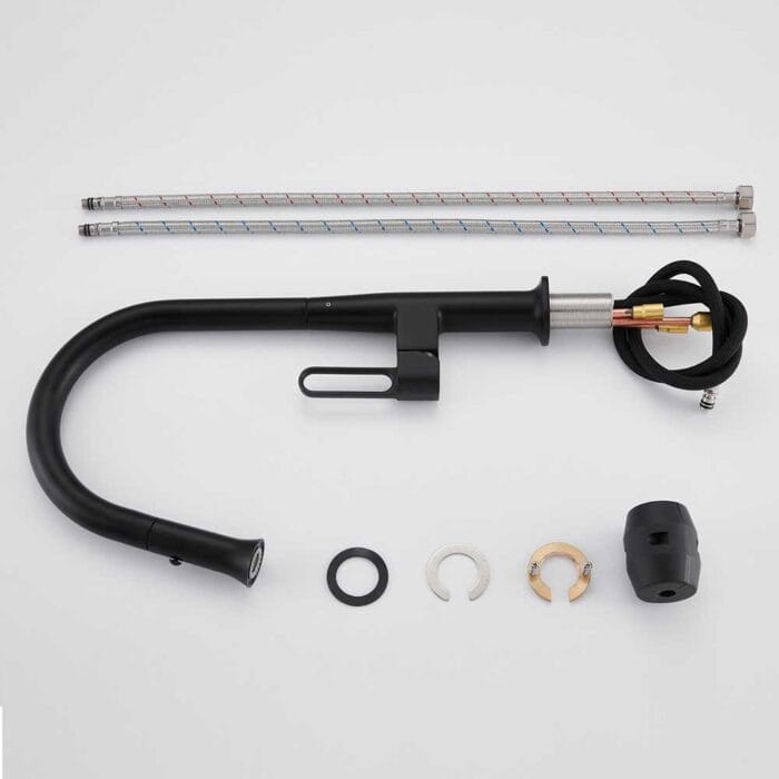 Black Hollow Handle Pull Down Kitchen Faucet - Image 12