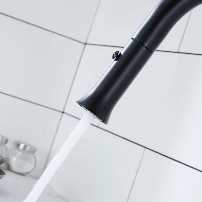 Black Hollow Handle Pull Down Kitchen Faucet - Image 7