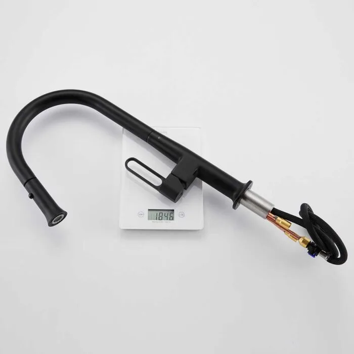 Black Hollow Handle Pull Down Kitchen Faucet - Image 11