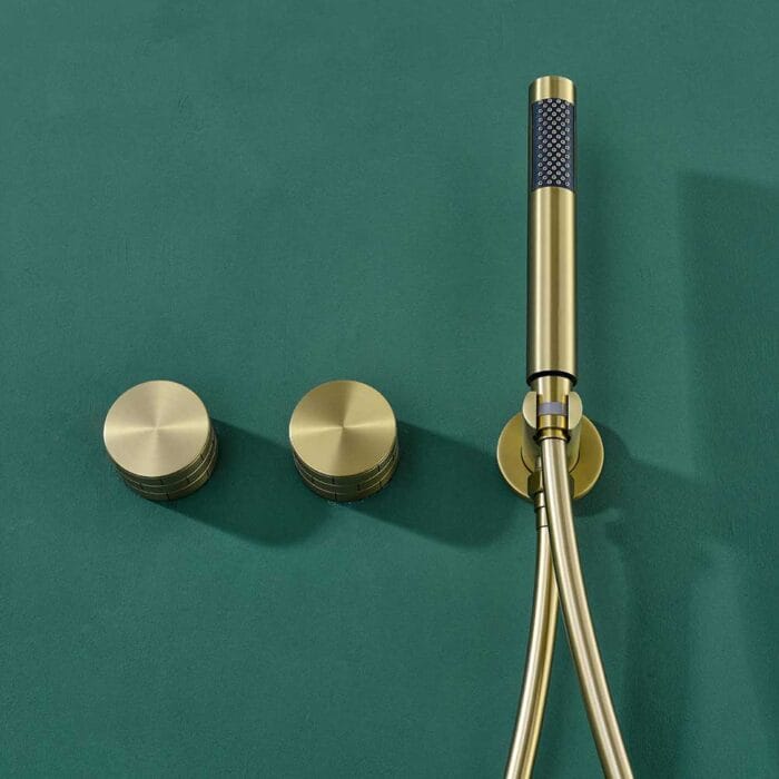 Gold Brass In Wall Concealed  Shower Set - Image 2
