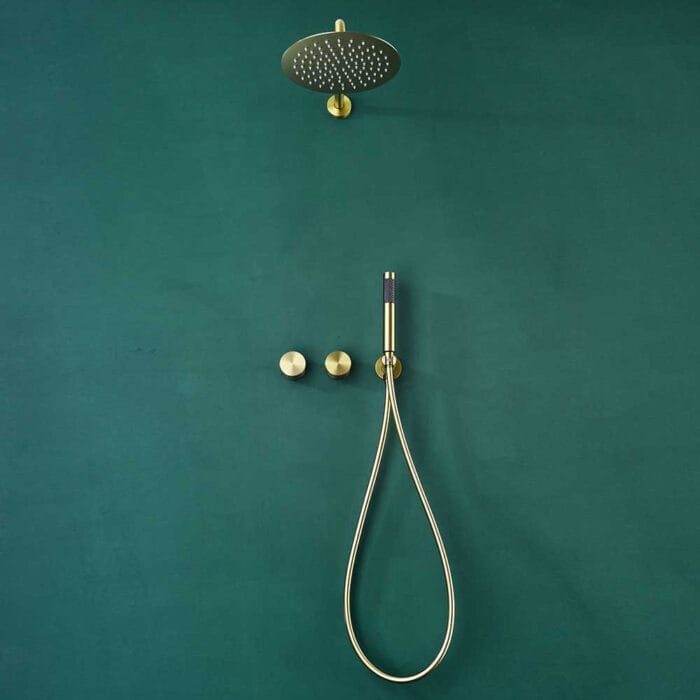 Gold Brass In Wall Concealed  Shower Set