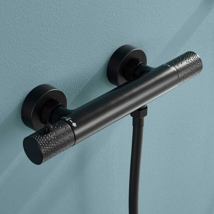 Black Brass Thermostati Exposed Shower Set - Image 2