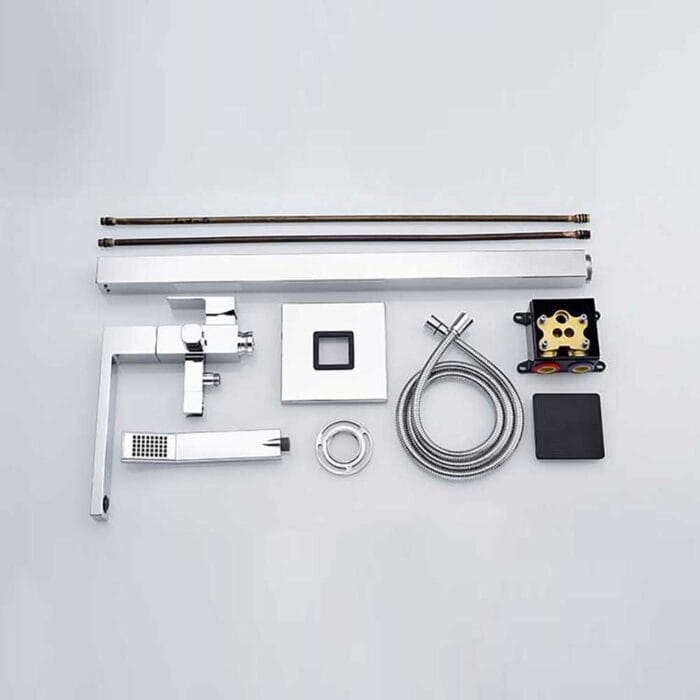 Chrome Square Floor Standing Bathtub Faucets - Image 12