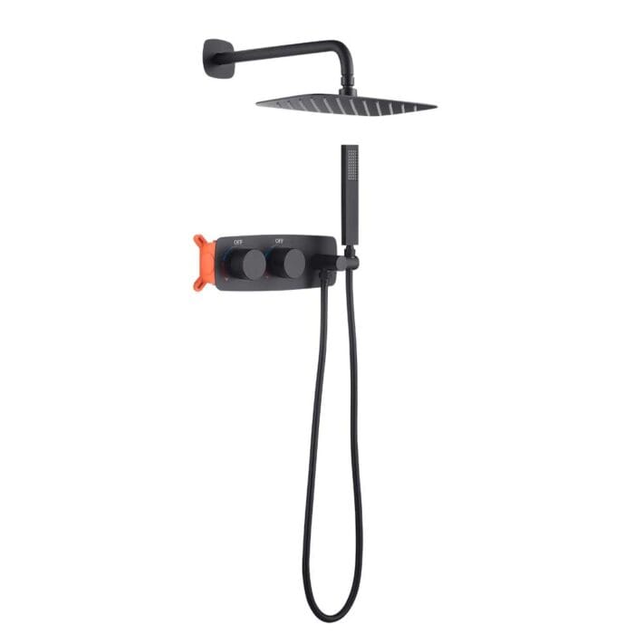 Black Brass Concealed  Shower Set