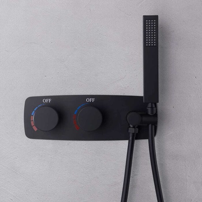 Black Brass Concealed  Shower Set - Image 7