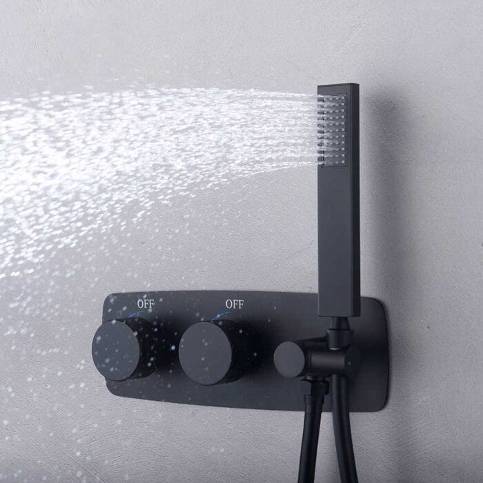 Black Brass Concealed  Shower Set - Image 6