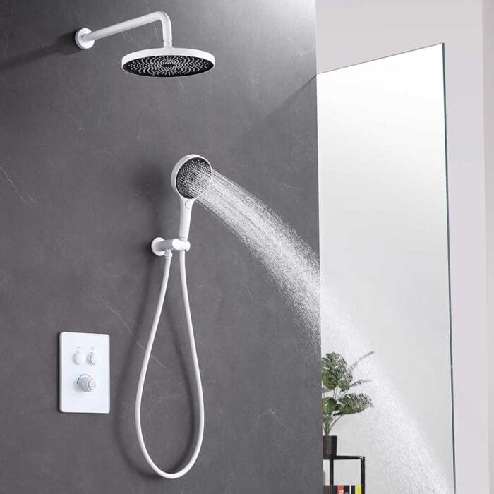 White Thermostati Concealed  Shower Set - Image 3