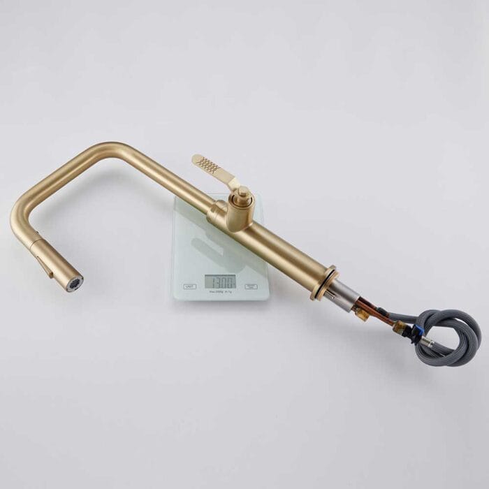 Gold Industrial Style Pull Down Kitchen Faucet - Image 11
