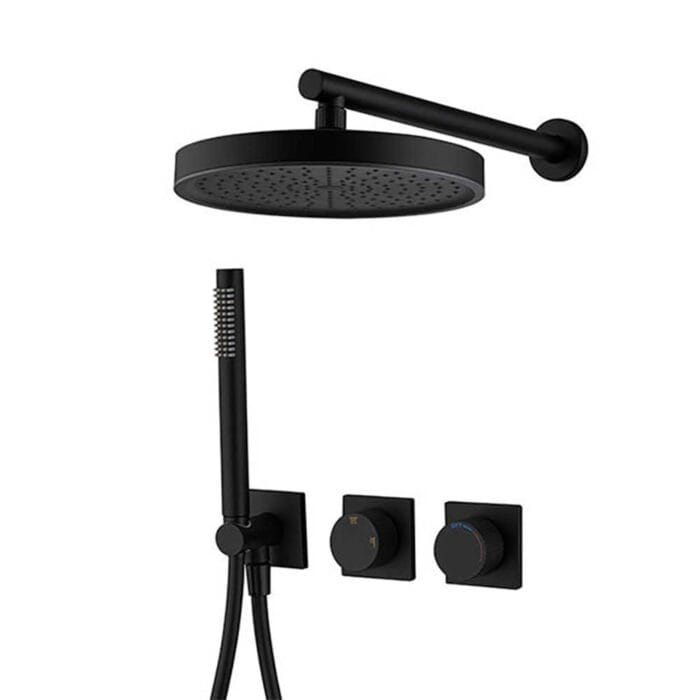 Black 2 Function Concealed  Shower Kit