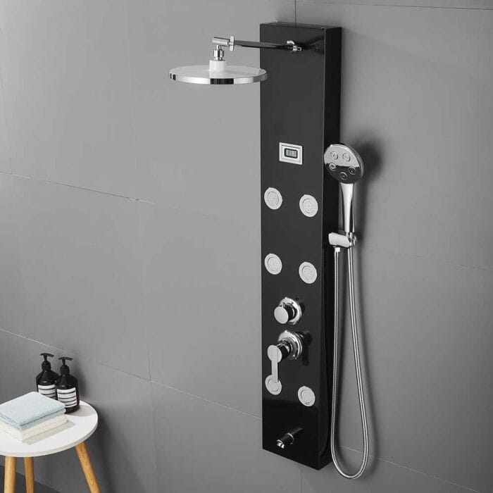 Black SUS04 Bathroom Shower Panel - Image 3