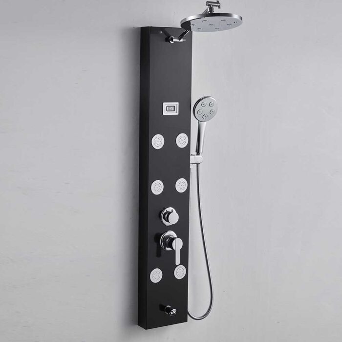Black SUS04 Bathroom Shower Panel - Image 2