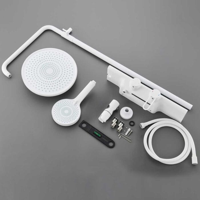 White Brass Exposed Shower Set - Image 11
