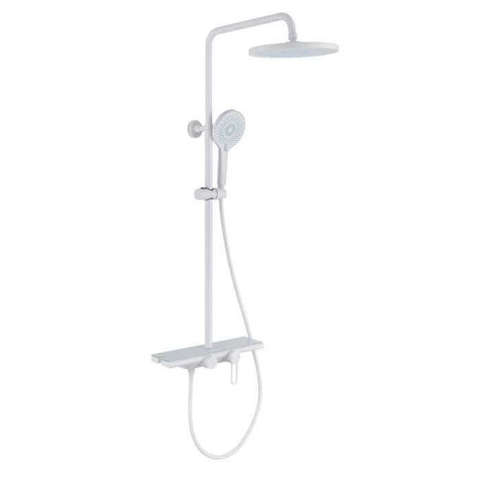 White Brass Exposed Shower Set