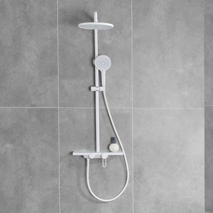 White Brass Exposed Shower Set - Image 2