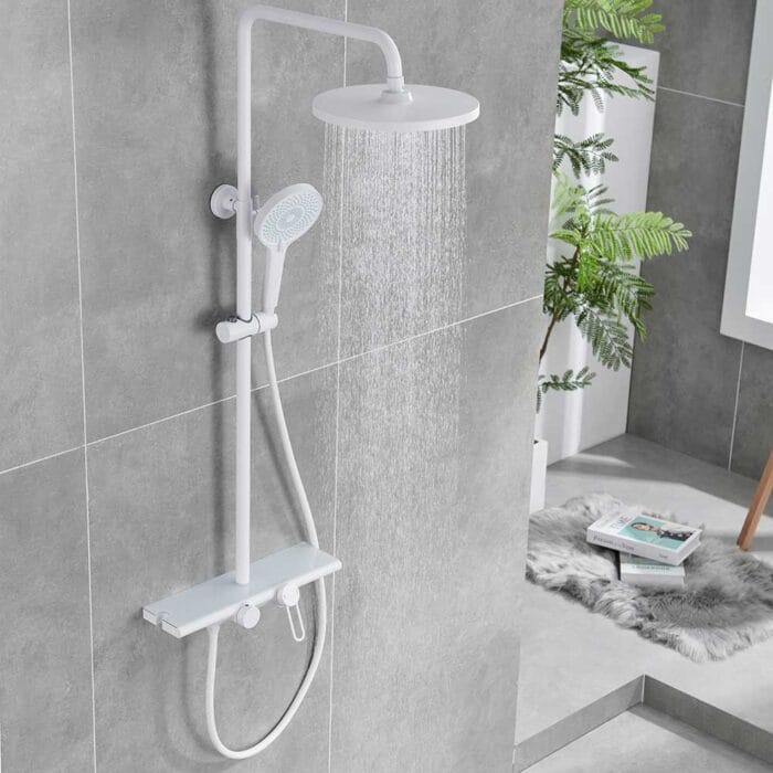 White Brass Exposed Shower Set - Image 3
