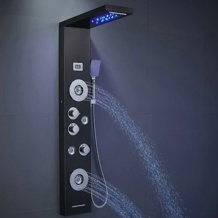 LED Black SUS04 Bathroom Shower Panel - Image 3