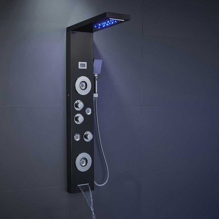 LED Black SUS04 Bathroom Shower Panel - Image 5